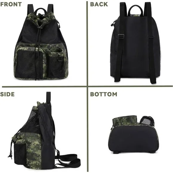 Mesh Drawstring Backpack with Shoe Bag - Picture 6 of 8